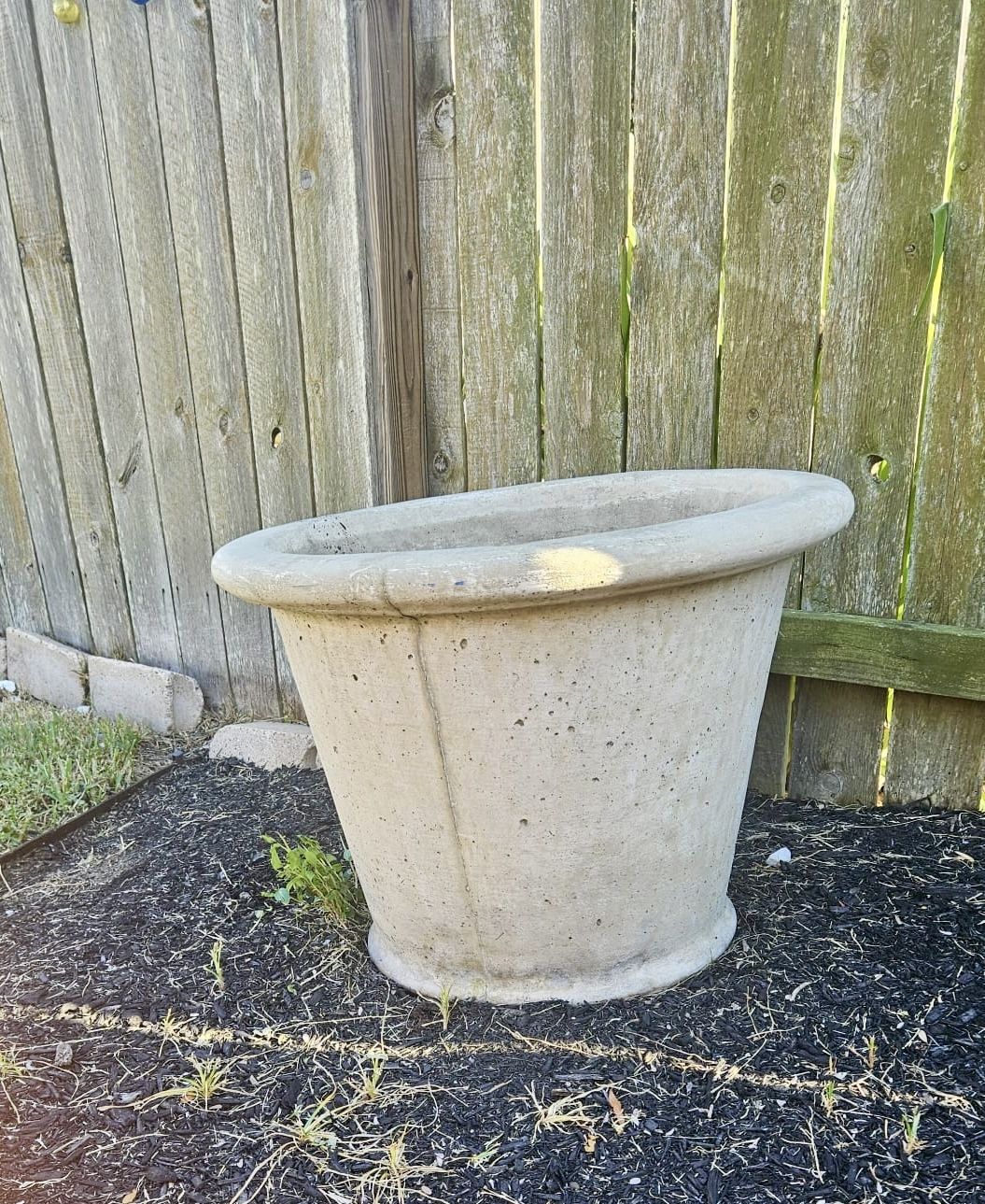 2 Large Cement Planters β $150 for Both or Sold Separately
