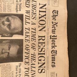 NY times Edition When Nixon Resigned