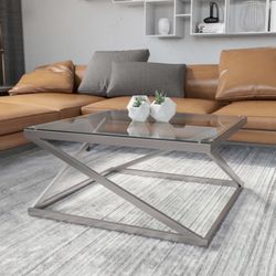 Glass/Metal Coffee And End Table 