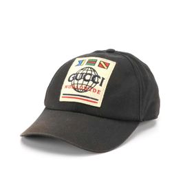 Gucci Worldwide Black Cotton Baseball Cap / Authentic 