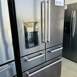 Black Stainless Kitchen Aid 5 Doors Refrigerator 