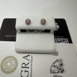 5.5mm Circle Crescent Moissanite Earrings (Screw Backs)