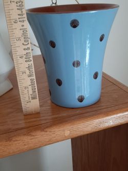 Polka dotted blue vase. -Portugal