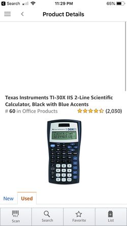 Texas Instruments TI-30X IIS 2-Line Scientific Calculator, Black with Blue Accents calltxt3218379974 {url removed} Sales Rank: #60 in Office Product