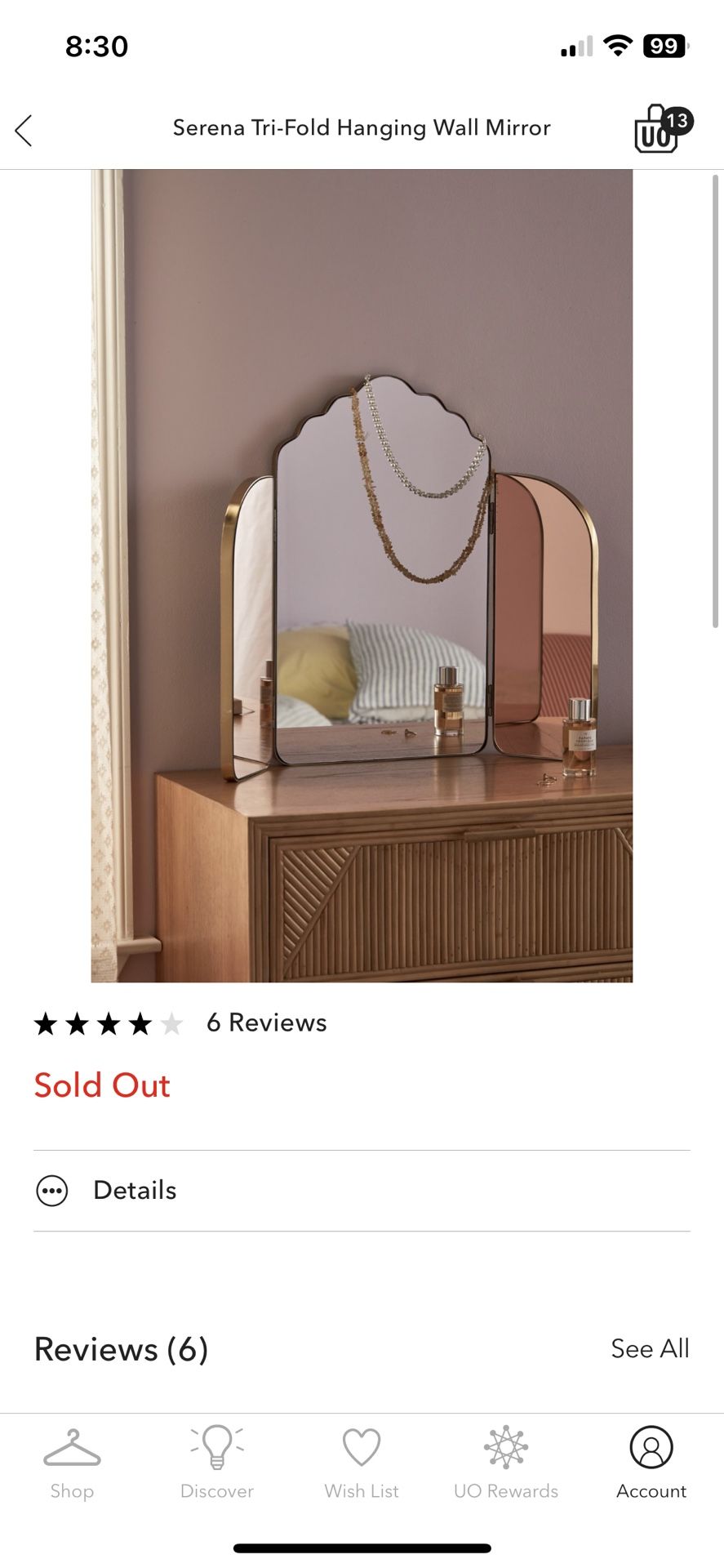 Serena Tri-fold Mirror From Urban Outfitters