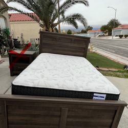 Full Size Bed Frame And Mattress And Box Spring 