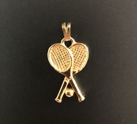 Vintage Monet Signed Tennis Rackets Charm