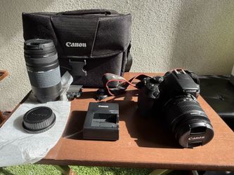 Canon Rebel T6 18MP DSLR WiFi Camera w/ 2 Lens, Accessories