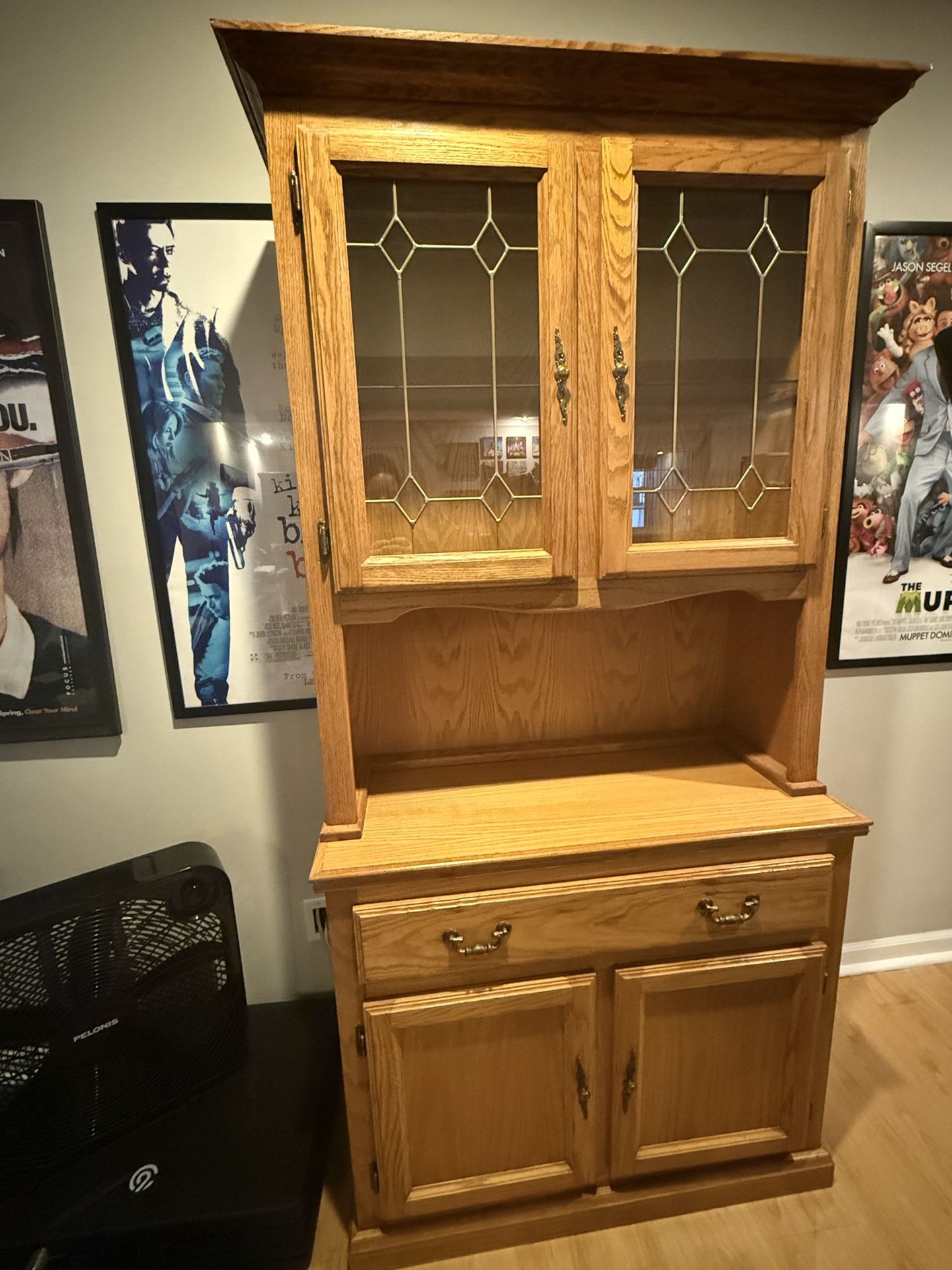 Solid Wood Oak Hutch/China Cabinet For Sale