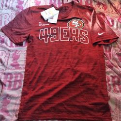 RARE BRAND NEW SF SAN FRANCISCO 49ERS RED NIKE DRI FIT SHIRT SIZE S MENS