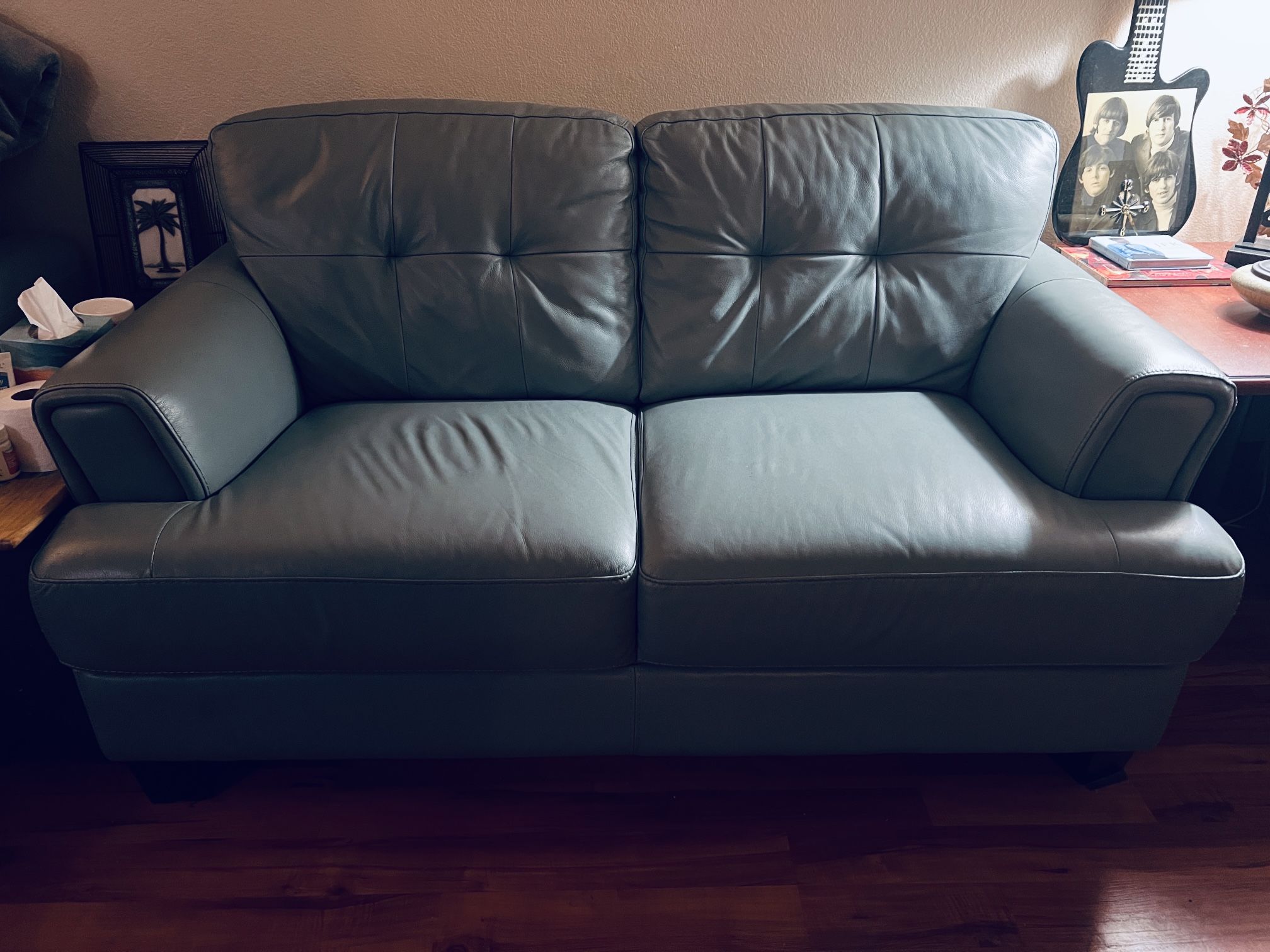 2 Piece Sofa Real Leather