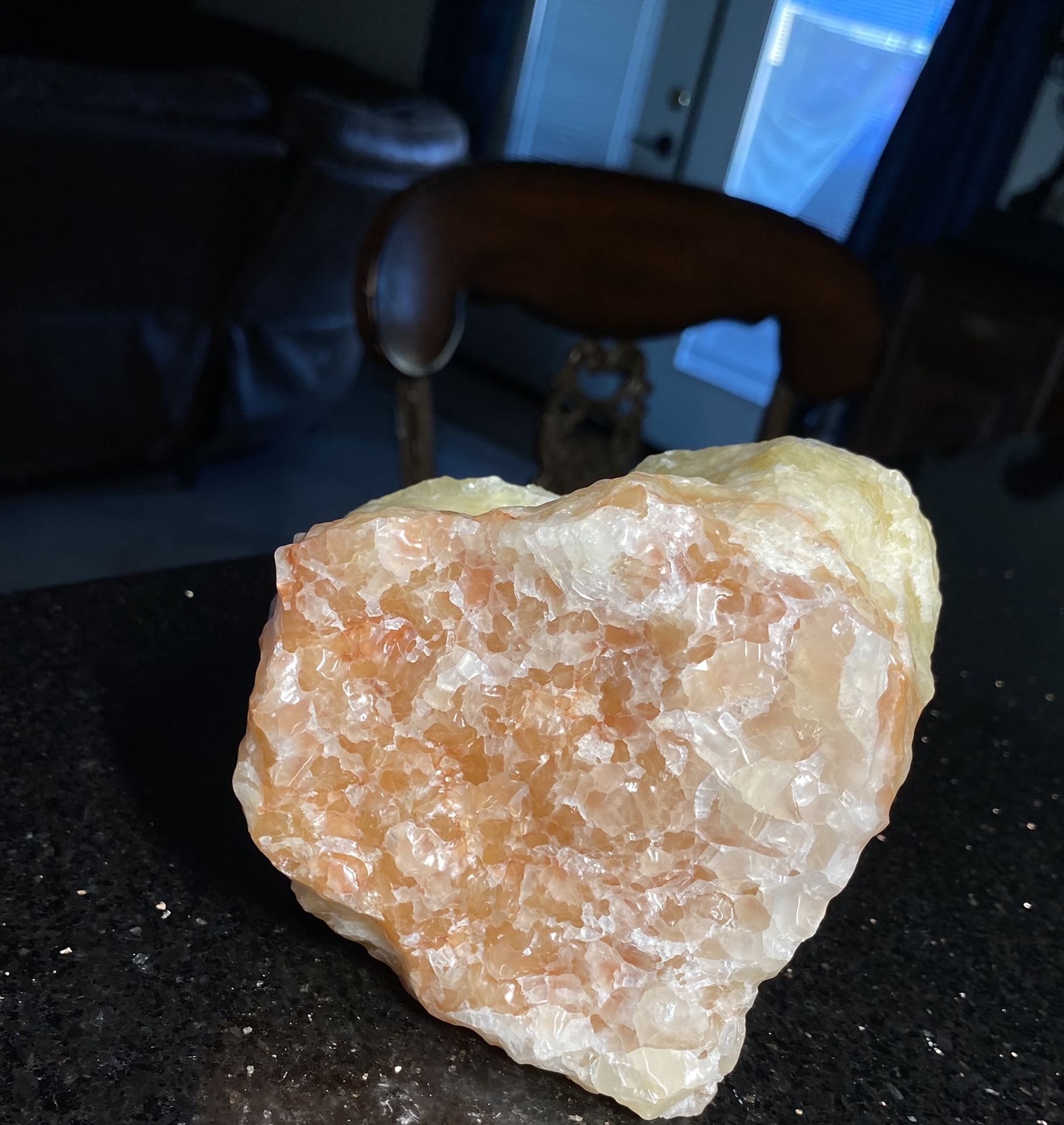 VLarge Authentic Orange / Red Calcite Infused Crystal