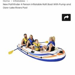 Inflable Raft Boat With Pump And Oars Lake Rivers Pool