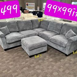 BRAND NEW 4PCS SECTIONAL SOFA SET WITH OTTOMAN AND ACCENT PILLOW INCLUDED $499