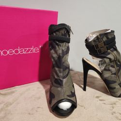 Camo Open Toe Booties