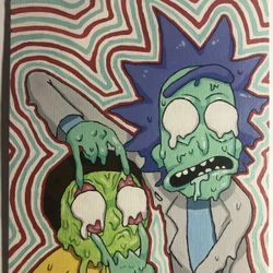Rick and Morty trippy painting