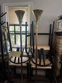 3 brass lamps