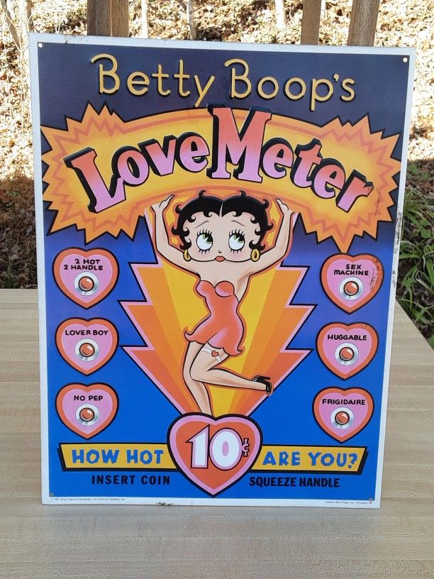 Betty Boop Love Meter Metal Sign
