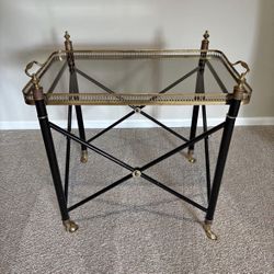 Vintage Hollywood Regency/ Neoclassical Tray-Top Side Table (Maison Jansen Style)