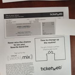 2 Tickets To Jerry Cantrell At Ventura Theater