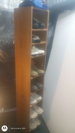 Shelf Tall Wood Grain Shoe Rack 72 x 12 n 12.  12 shelves