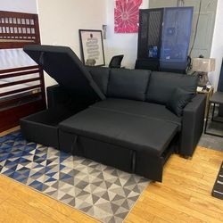 Black Pull Out Sofa Sleeper New