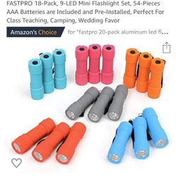 Flashlight LED 18-pck mini-multi colored