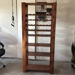 Wine and bookshelve combo - pine wood