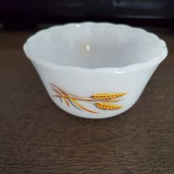 Wheat Small Custard Fire King Dish. Vintage