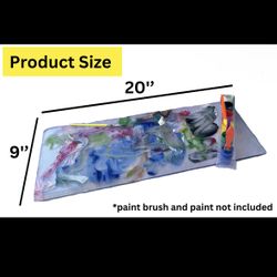 9 x 20'' kids double sided, clear, medium (can do custom size) reusable painting canvas