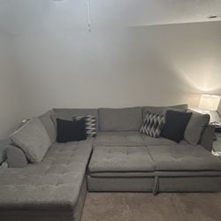 Gray Sectional Pullout couch