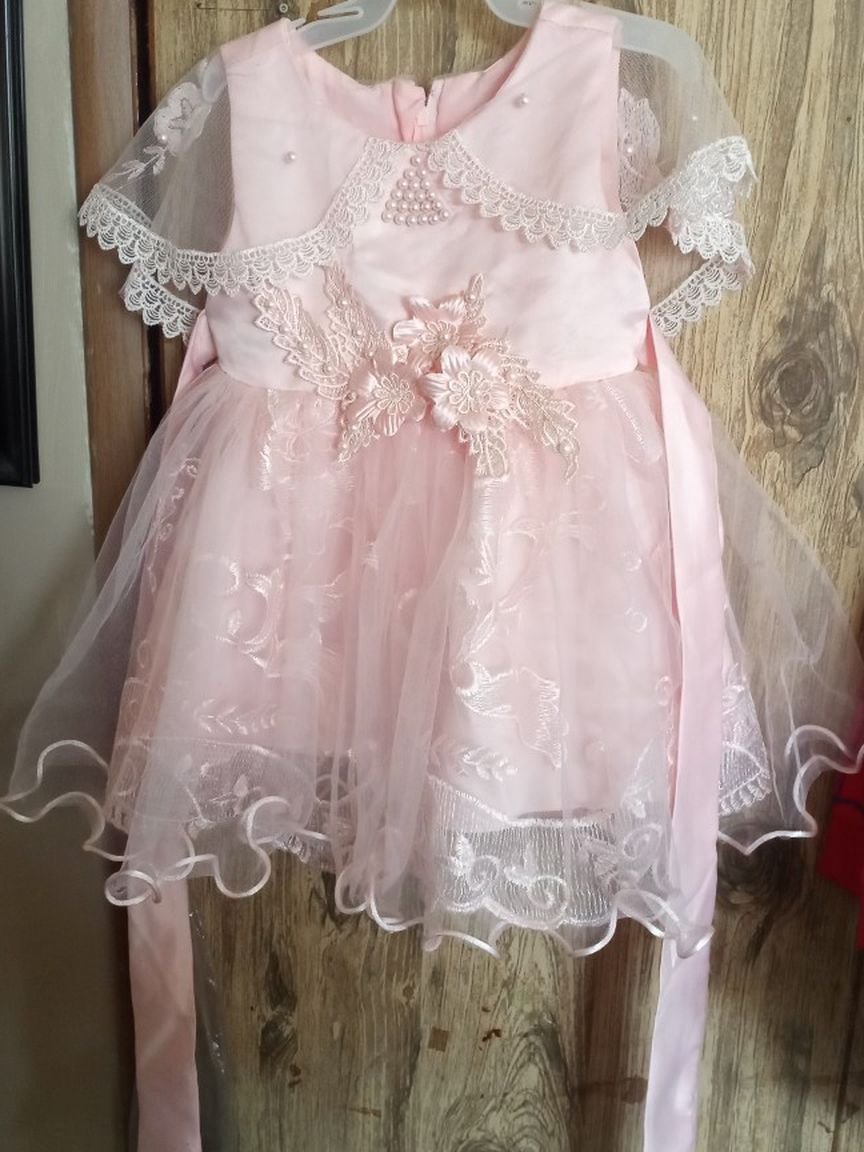 Peachy Pink Infant Dress (6m)
