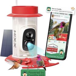 Hummingbird Feeder Camera with Ant Moat,Bee Proof,AI Identify Bird Species