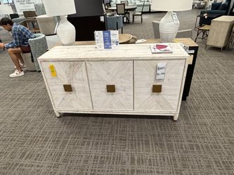 Three-Door Carved Sideboard - Whitewashed | Buffet | Credenza