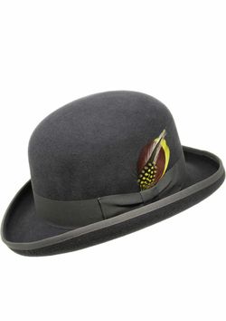 Premium Orwell - Bowler Derby Hat - 100% Wool Felt