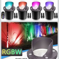 SUNVIE 12W Low Voltage Landscape Lighting Waterproof Outdoor In-Ground Lights Shielded LED Well Lights 12V-24V Warm White Landscape Lighting for Pathw