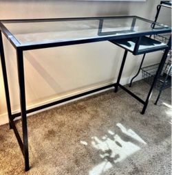 Metal and glass desk/ entry table