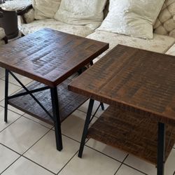 Table Set Of 2 Wooden Tables