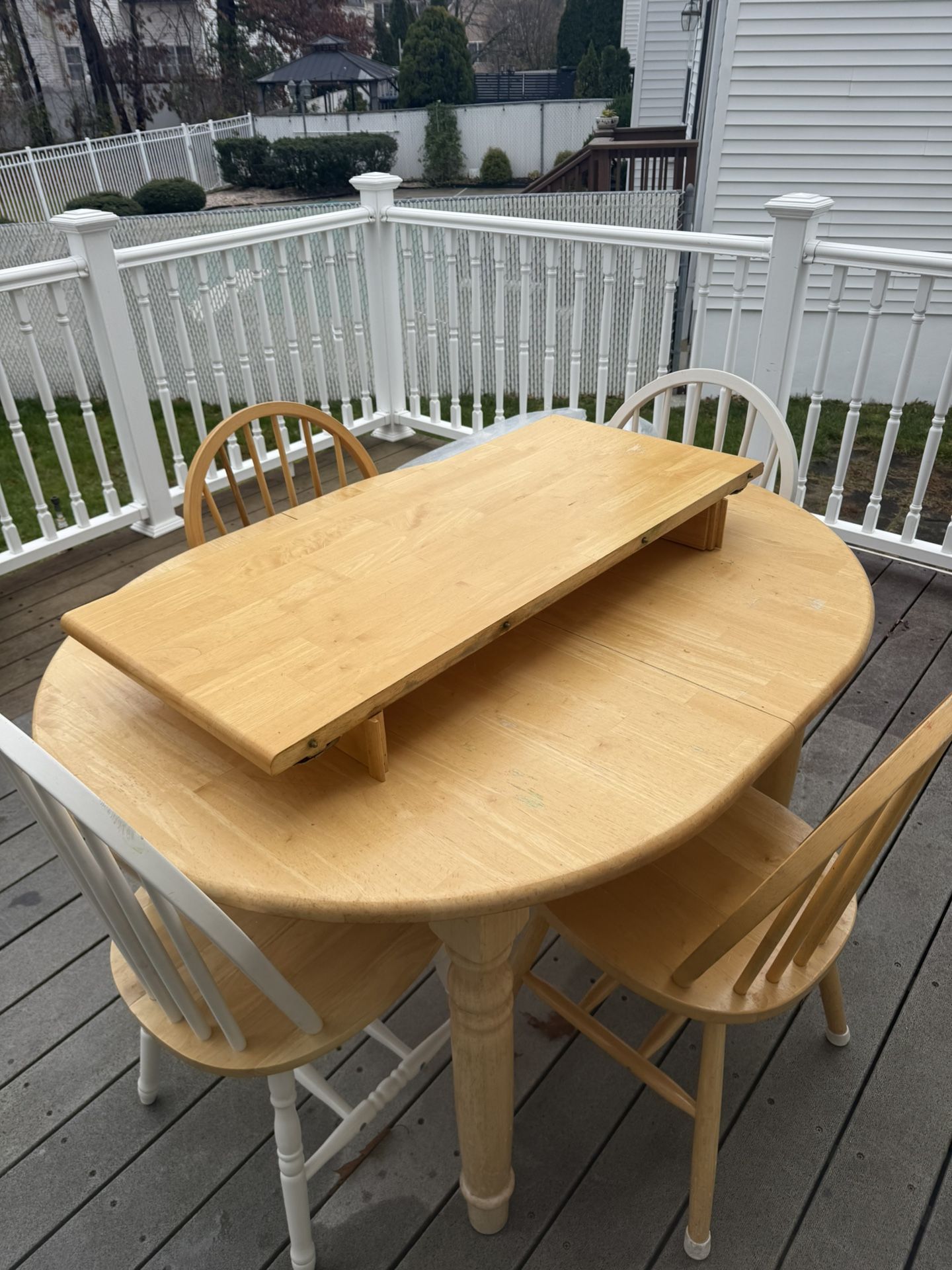 Table Set 4 Chairs Solid Wood
