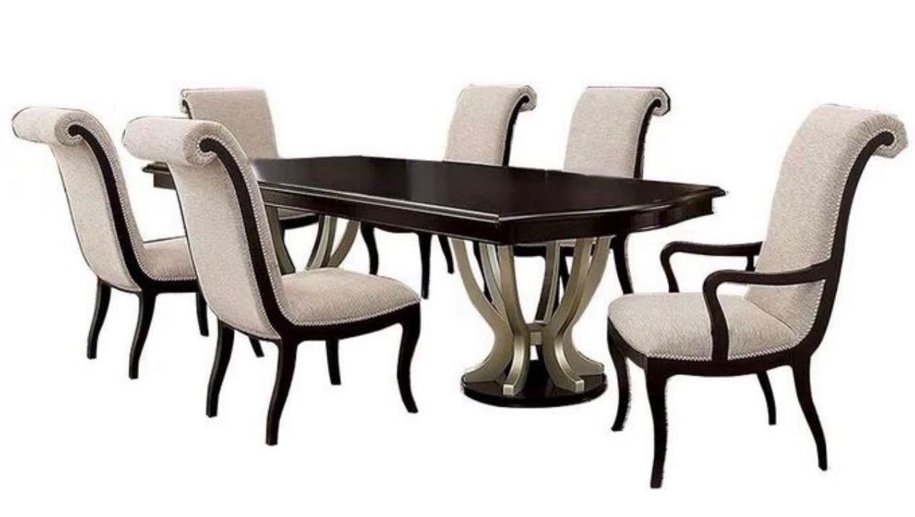 7 Pc Espresso Dining Table Set Brand New In Box