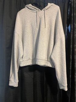 Gray Cropped Pullover Hoodie Size XL