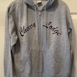 Cheeca Lodge Gray Full Zip Hoodie Sweatshirt Large CDX Tailgater 742 Embroidered