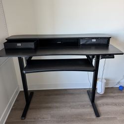 Electric Standing Desk w/ Drawers & Keyboard Tray – Like New