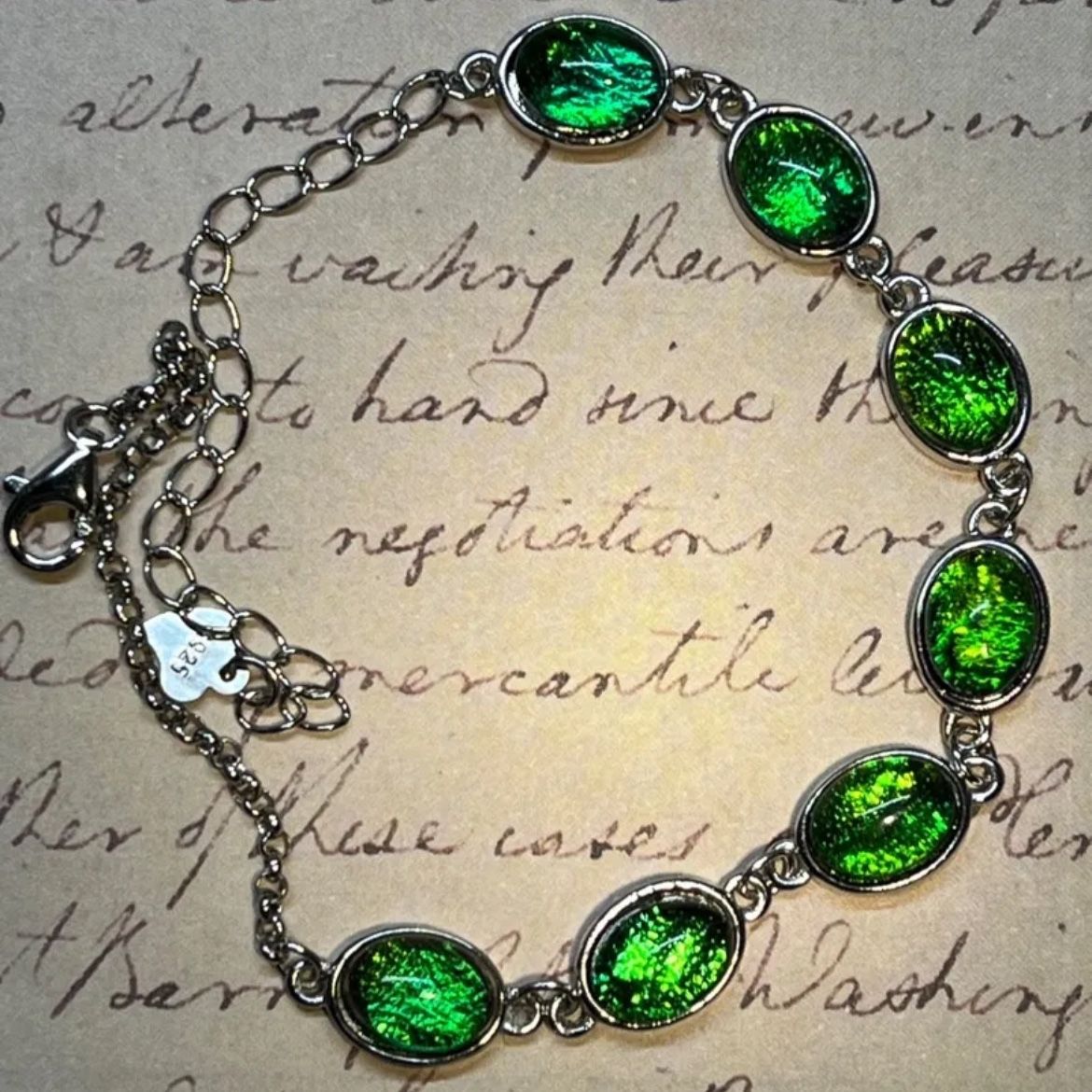 Slytherin bracelet Harry potter Handcrafted 925 silver