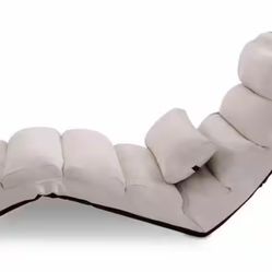 New Beige Folding Lazy Sofa Chair Stylish Sofa Couch Beds Lounge Chair with Pillow