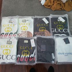 Gucci, Luis Vuitton, North face T Shirts For Sale (Brand New Sealed With Tags) 