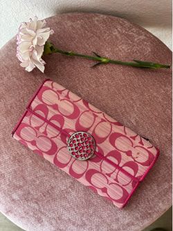 Y2K Pink Coach Canvas wallet