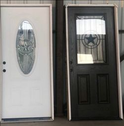 Exterior Entry Doors with Star Glass Insert