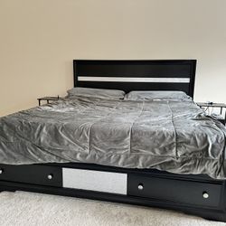King Bed Frame With Storage Units