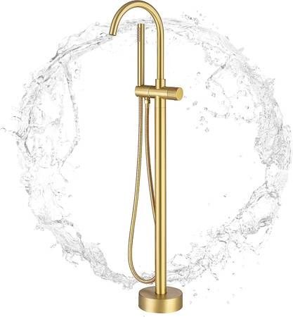 Freestanding Tub Filler Brushed Gold